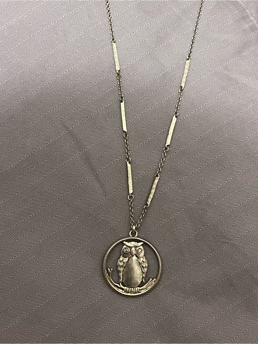 Fossil Gold tone Owl Pendant Necklace